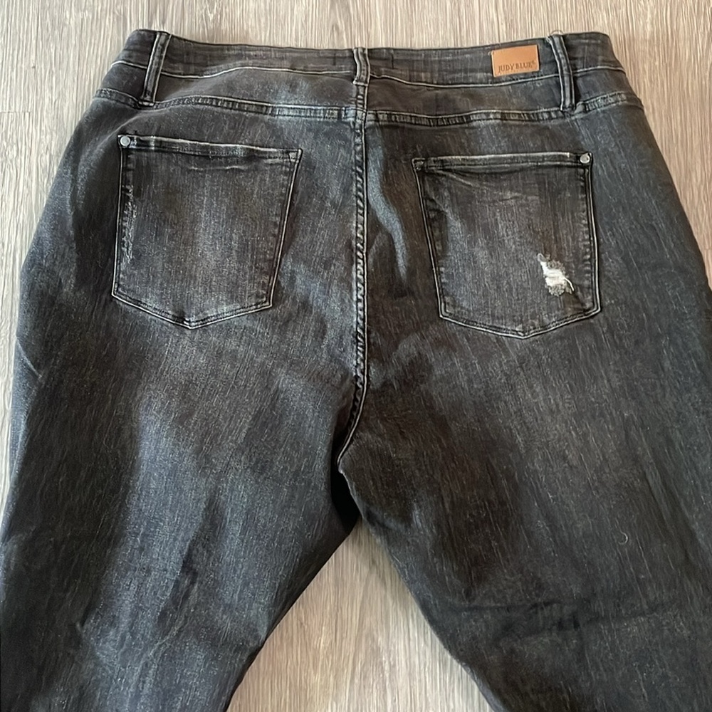 Judy Blue Skinny Fit Lite Black Distressed Jeans Size 24W - Picture 8 of 15